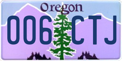 OR license plate 006CTJ