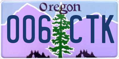 OR license plate 006CTK
