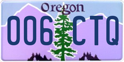 OR license plate 006CTQ