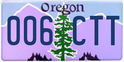 OR license plate 006CTT