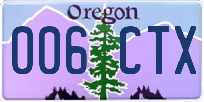 OR license plate 006CTX