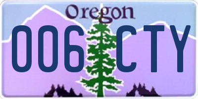 OR license plate 006CTY