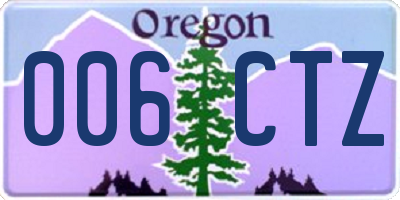 OR license plate 006CTZ