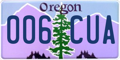 OR license plate 006CUA