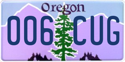 OR license plate 006CUG