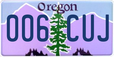 OR license plate 006CUJ