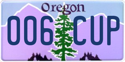 OR license plate 006CUP