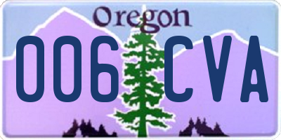 OR license plate 006CVA