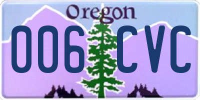 OR license plate 006CVC