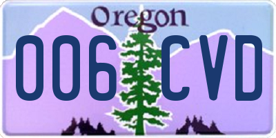 OR license plate 006CVD