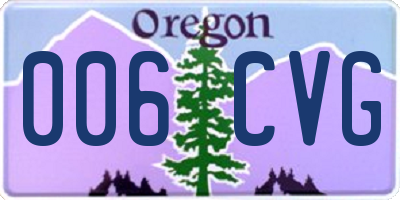 OR license plate 006CVG