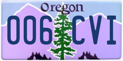 OR license plate 006CVI