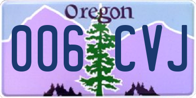 OR license plate 006CVJ