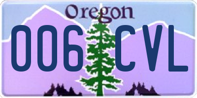 OR license plate 006CVL