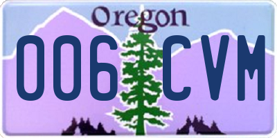 OR license plate 006CVM