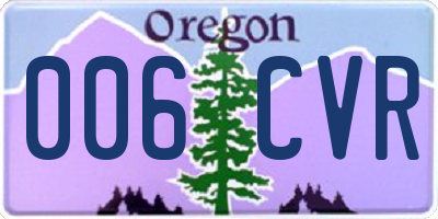 OR license plate 006CVR
