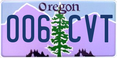OR license plate 006CVT