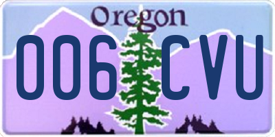 OR license plate 006CVU