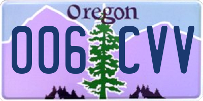 OR license plate 006CVV