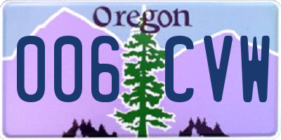 OR license plate 006CVW