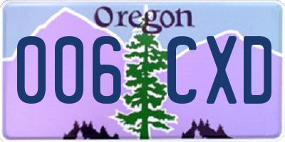 OR license plate 006CXD