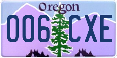 OR license plate 006CXE