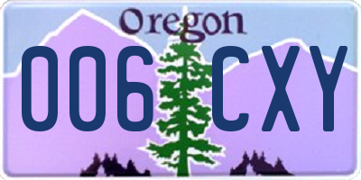 OR license plate 006CXY