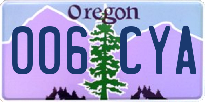 OR license plate 006CYA