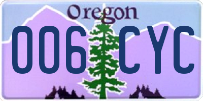 OR license plate 006CYC