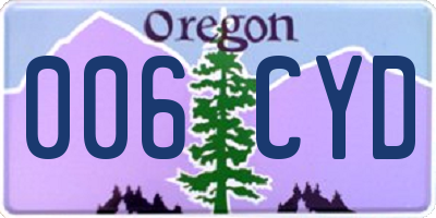 OR license plate 006CYD
