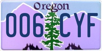 OR license plate 006CYF