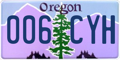 OR license plate 006CYH