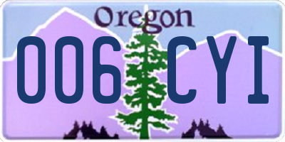 OR license plate 006CYI