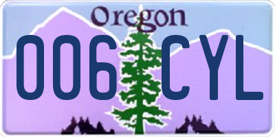 OR license plate 006CYL