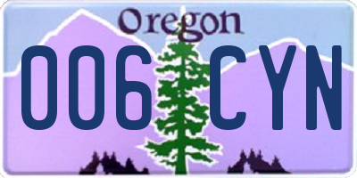 OR license plate 006CYN