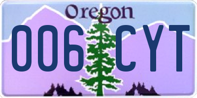 OR license plate 006CYT