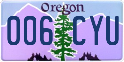 OR license plate 006CYU