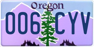 OR license plate 006CYV