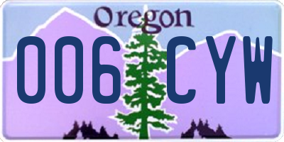 OR license plate 006CYW