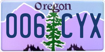 OR license plate 006CYX