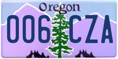 OR license plate 006CZA