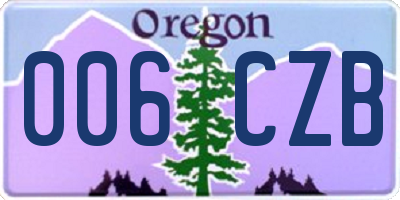 OR license plate 006CZB