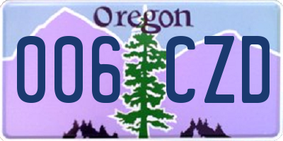 OR license plate 006CZD