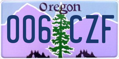 OR license plate 006CZF