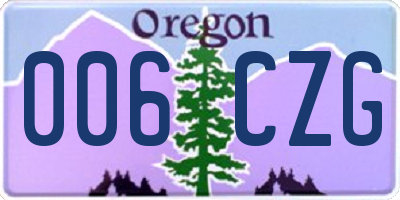 OR license plate 006CZG
