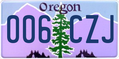 OR license plate 006CZJ
