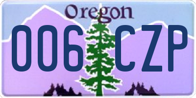 OR license plate 006CZP
