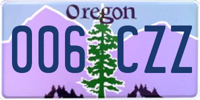 OR license plate 006CZZ