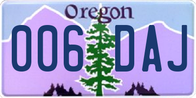 OR license plate 006DAJ