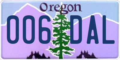 OR license plate 006DAL